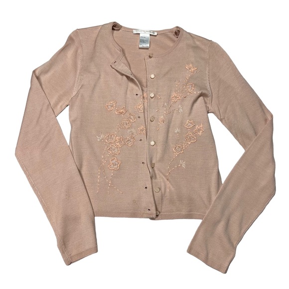 Vintage Collette Dinnigan 100% Silk Beaded Tank and Cardigan Matching Set - Picture 3 of 10